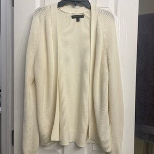 Banana Republic Cream Open-Front Knit Cardigan